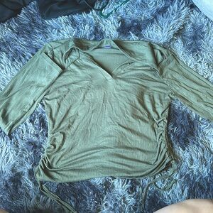 2 Green Long sleeve that tie on the side